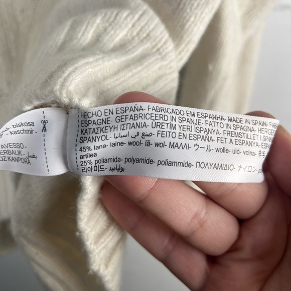 Massimo Dutti Italian Yarn Wool & cashmere knitted turtleneck sweater size small - Picture 5 of 7